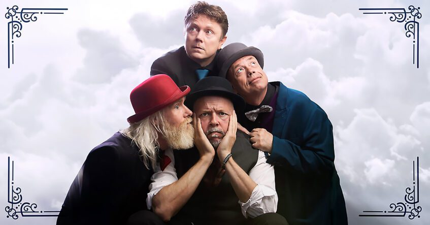 Fyra trollkonstnärer tittar åt olika håll